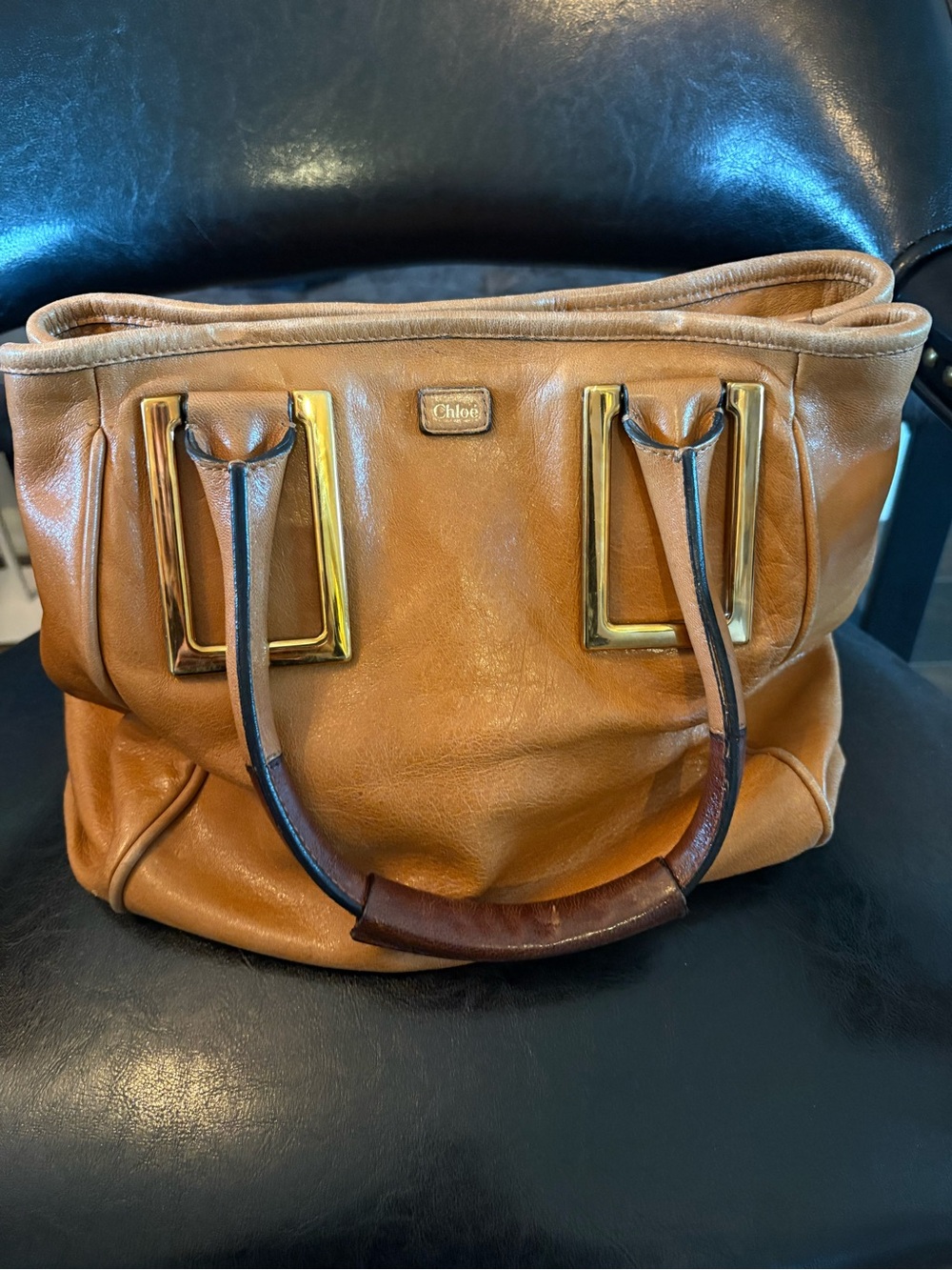Chloe Ethel Lambskin Leather Bag with equestrian scarf - Picture 3 of 17